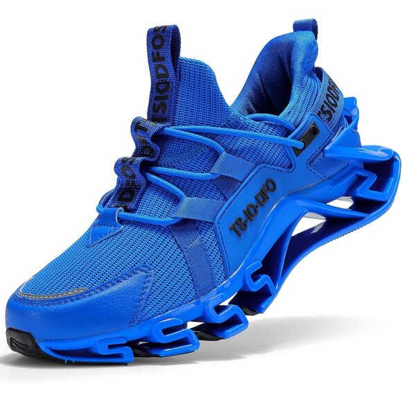 Women's Royal Blue Running Walking Breathable Fabric Athletic Sneakers Shoes